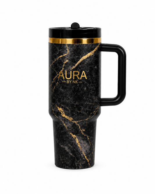 Aura NK Black Marble Tumbler – 40 oz- 1,18 L